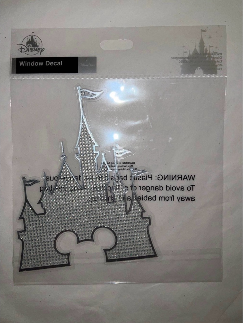 Disney Silver Cinderella Castle Mickey Mouse Icon Decal
